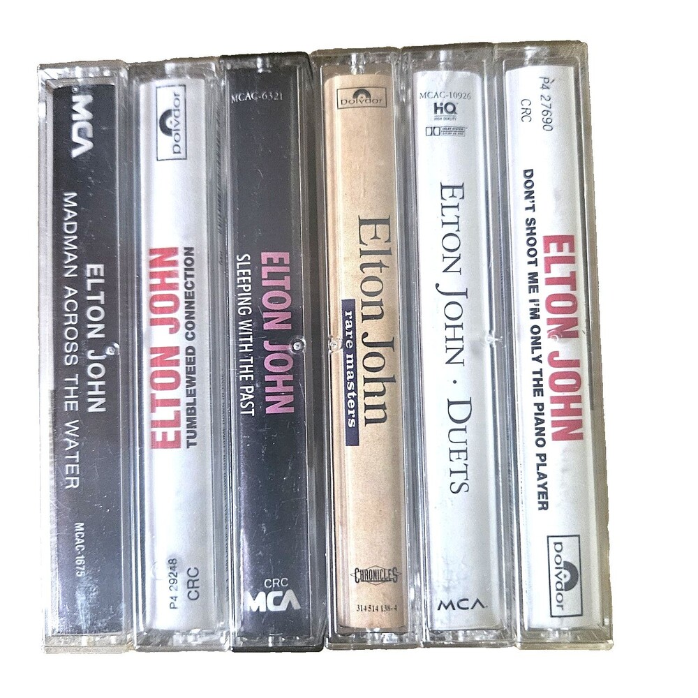 Elton John Cassette Lot 6 Albums Rare Masters Madman Tumbleweed Tested